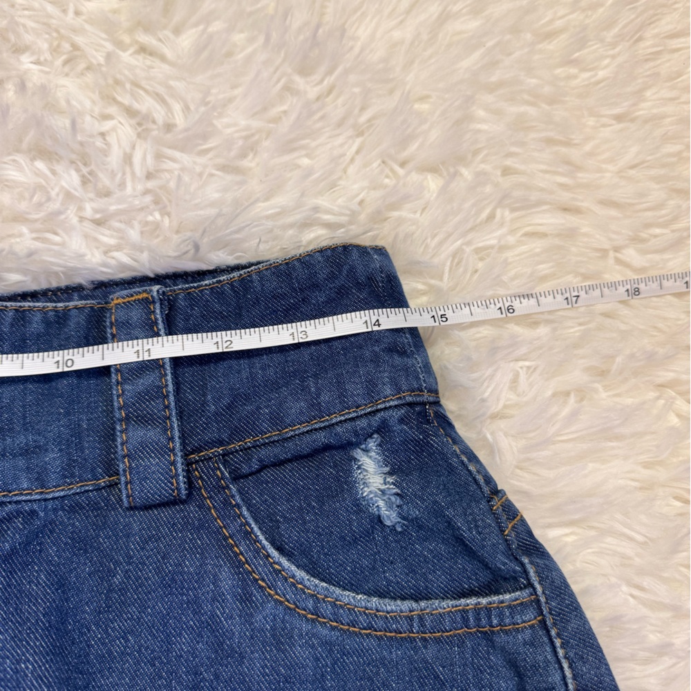 CKlass Denim Midi Skirt Distressed Denim Skirt Knee Length Skirt Midi Je… - Picture 6 of 9